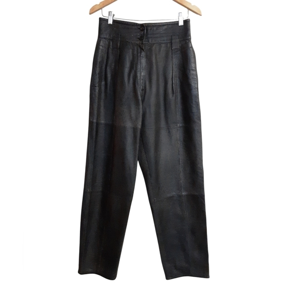 Joop! Trouser Italy leather pant brown women 46 lagenlook y2k retro academia